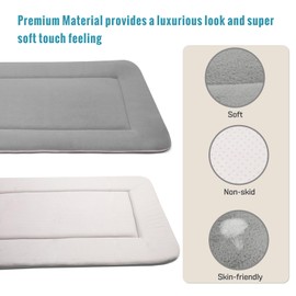 Magic Dog Dog Bed Soft Dog Crate Pad Dog Mat for Medium/Large Dogs, 36 Inches Machine Washable Pet Bed Kennel Pad with Non-Slip Bottom, Gray