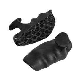 Frediuo 2Pcs Weight Lifting Grips Hand Protector Fingerless Barbell Bar Pads Gym Grips for Pull Ups Powerlifting Fitness Bodybuilding (Black-1)