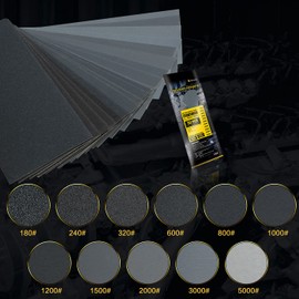 Woonyee 33 pieces sandpaper, 180-5000 wet sandpaper/water sandpaper and dry sandpaper, sandpaper for polishing/sanding/sanding/hand sanding block/sanding set sanding tool