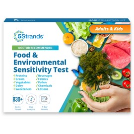 5Strands 5Strands Food & Environmental Sensitivity Test for Adults & Children, 855 Items Tested, Kids Intolerance Testing Kit, at-Home Hair Analysis, Results in 5 Days