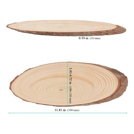 10 PCS Oval Wood Slices, Length 12 Inch and Width 3.9-4.7 Inch Craft Wooden Slices, Natural Unfinished Wood Slices for DIY Wedding