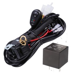 4 Lead Wiring Harness for LED Lights Bars, 12V 24V Fog Lights Wiring Loom Kit 14AWG 9Feet 40A On/Off Relay Switch for LED Work Light Bar Pods Rocker Laser Boat Trucks