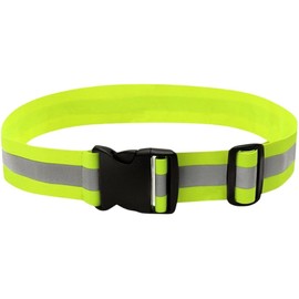 Plus Nao Reflective Belt, Safety Band, Reflective Taski, Reflective Material, Stretchable, Night, Fluorescent, High Visibility, Running, Jogging, Walking, Bicycle, War, Yellow, 1.6 inches (4 cm)