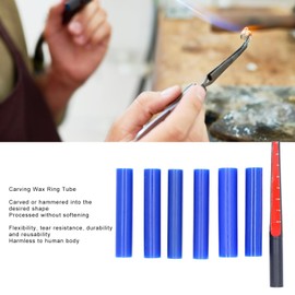 Carving Wax Ring Tube for Making Rings Mould Hard Ring Mould Jewelry Making Carved Sculpture Tube Injection Tool with Ring Wax Cutter, Carving Wax Casting for DIY Craft Ring