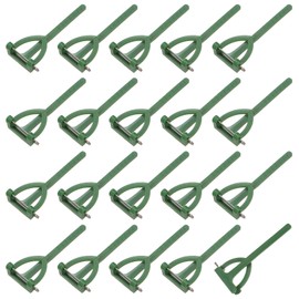 M METERXITY 20-Pack Boutonnieres Safety Pins, Plastic Triangle Corsage Pin Buttonhole Flowers Pins for Wedding/Bridegroom Brooch/Party, T Shape Safety Clips Holder [6.5cm, Green]