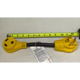 RecXtra 50 Amp to 30 Amp RV Adapter Cord 12 Inch 14-50P Male to TT-30R Female Dogbone