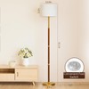 SIBRILLE 62" Mid Century Modern Wood Floor Lamp with Remote