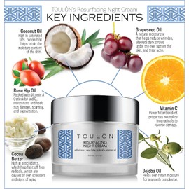 Night Face Cream For Women - Best Natural Face Moisturizer for Dry Skin with Vitamin C, Cocoa Butter & Grapeseed Oil to Build Collagen, Reduce Fine Lines & Firm Neck and Decollete