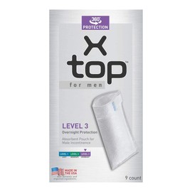 X Top for Men Incontinence Pouch, Level 3, Pack/9