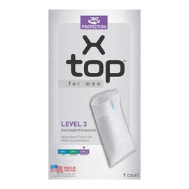 X Top for Men Incontinence Pouch, Level 3, Pack/9