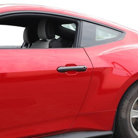 Linskip Exterior Door Handle Covers Compatible with Ford Mustang 2024 2025 2026+, Door Handle Protector for Mustang Exterior Accessories Carbon Fiber Black