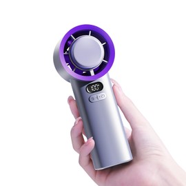 Rican Turbo Mini Fan,1-100 Speeds Personal Fan, Adjustable Rechargeable Portable Handheld Fan Battery Operated, 3600 mAh Mini Jet Fan, Turbo Fan Ice for Travel, Camping, Outdoor&Indoor(Grey)