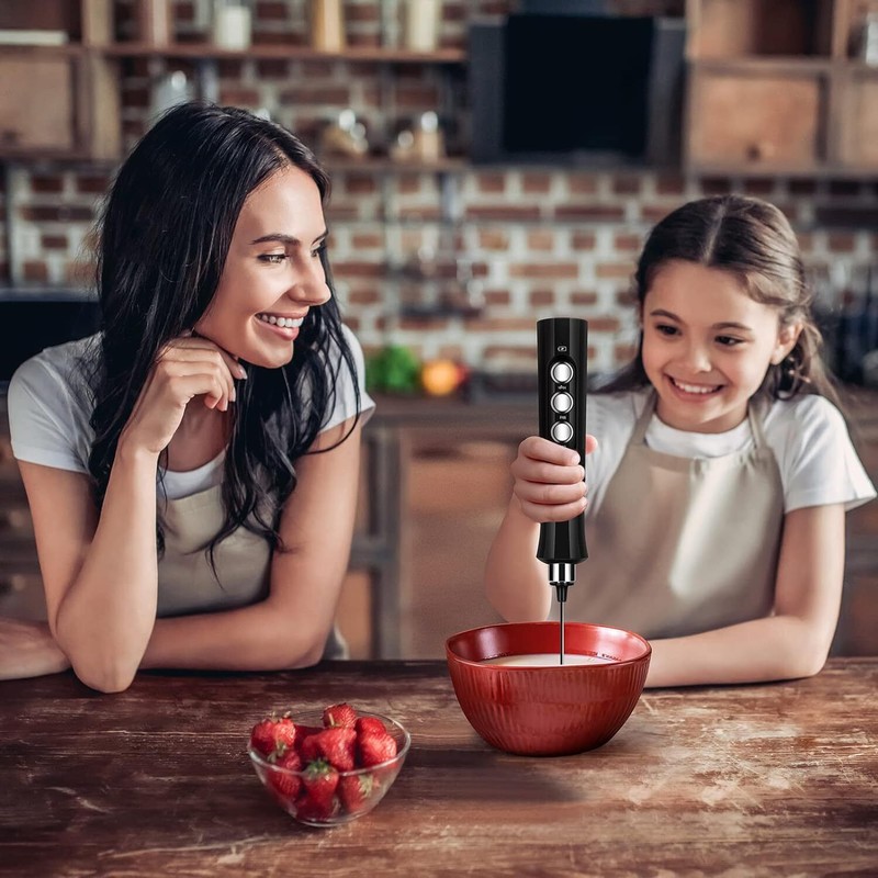 FoodVille Professional Electric Milk Frother With 2 Whisks Rechargeable Kitchen
