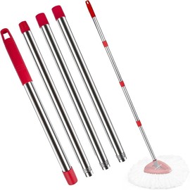 Spin Mop Replacement Handle for , 4-Section 30" to 58" Mop Stick Compatible with  Spin Mop & Bucket System,EasyWring Mop Handle for Floor Cleaning, Mop  & Base not Include - Color: Germany Threaded Joint