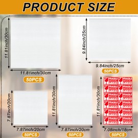 300 Pcs Plate Packing Sleeves for Moving Packing Foam Pouches Kit with Fragile Label Sheet 4 Sizes Cushion Wrap Material for Transportation Moving Supplies Kitchen Dish Plate Glasses Cup