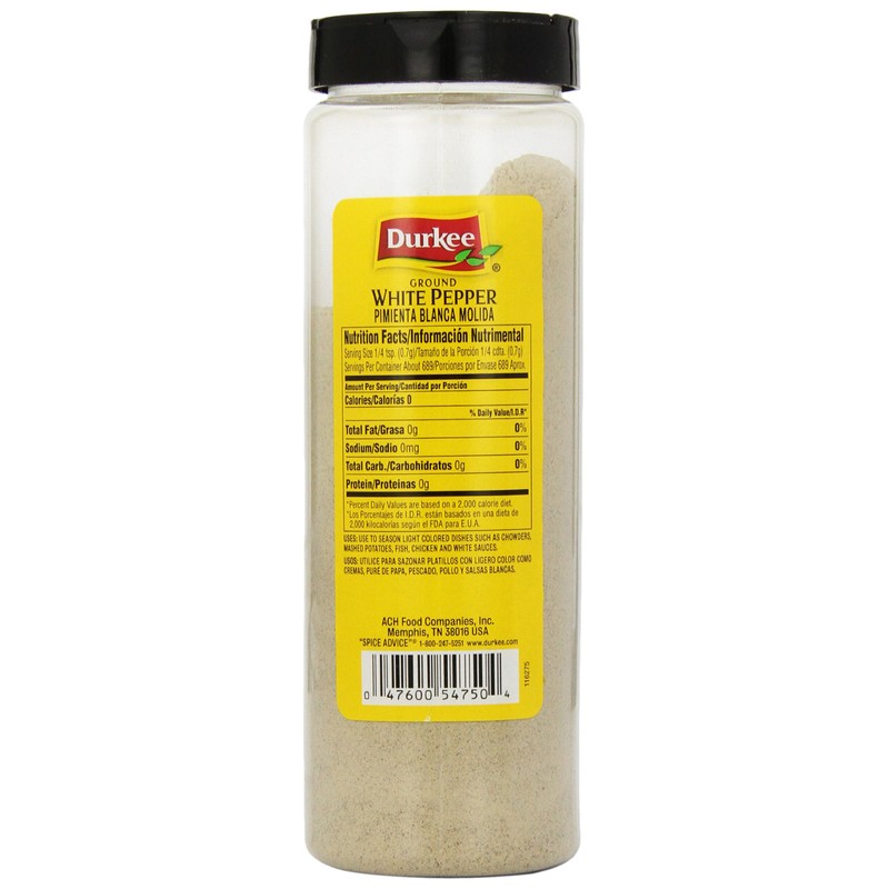 Durkee White Pepper Ground, 17-Ounce Container