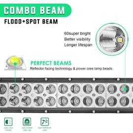 52 inch 288W Offroad Curved LED Light Bar Spot/Flood Combo Beam & Upper Roof Windshield Mount Brackets w/Wiring Kit Compatible with Can Am Maverick X3 and X3 Max 2017-2024 all Models