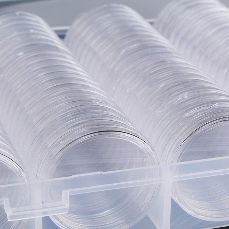 100Pcs 30mm Clear Coin Capsules Case Coins Holders Specie Organizer