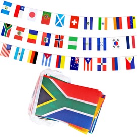 Yamiuo 100 Countries String Flags, 95 Ft International Banner Flag, Small Mini World Banner Flags for Sports Events, Bars Decorations, School Festivals, Party Decorations, Celebrations (100 Countries)