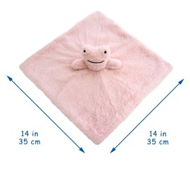 Doindute Baby Pink Frog Soft Stuffed Animal Security Blanket, Plush Frog Character Lovey Blanket, Baby Shower/Nursery Gift, Newborn Infant Toddler Snuggle Blankie for Girls Boys, 14 Inches