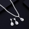 TOEECY Bridal Jewellery Set Women's Silver Rhinestone Crystal Jewellery Set