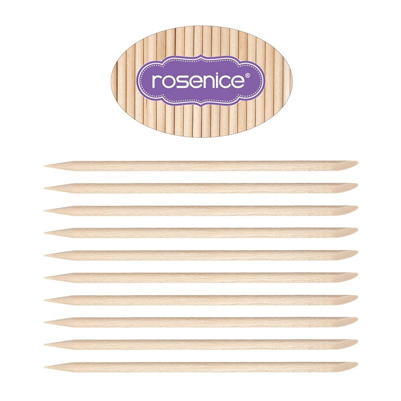 ROSENICE 100 Pieces Orange Wood Sticks Multifunctional Nail Sticks