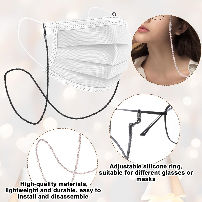 TIESOME Eye Glasses Holder Strap, 6 PCS Adjustable Eyewear String