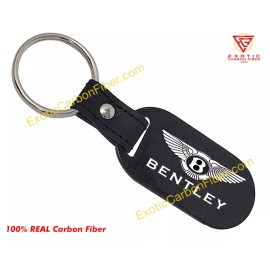 Exotic Carbon Fiber Bentley White Logo Carbon Fiber Key Fob - 2x2 Gloss REAL!!