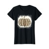 Leopard Print Pumpkin Vintage Girls Womens Bleached Graphic T-Shirt