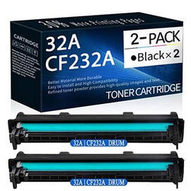 32A CF232A Drum Unit Replacement for HP Pro M203dn M203dw M203dw M227sdn M227sdn M227fdw M230sdn M230fdw M227fdn M227d Printer (Black, 2 Pack)