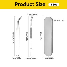 YEVON Tick Remover Tools for Dogs Cats – Stainless Steel Tick Removal Tool Human, Professional Tick Removal Kit with Precision Tweezer, Fork & Portable Metal Box