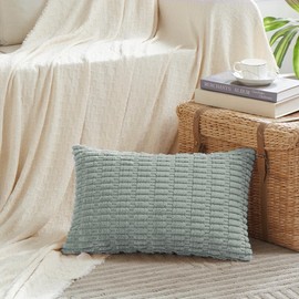 Fancy Homi 4 Packs Decorative Throw Pillow Covers for Living Room Couch Bed, Modern Farmhouse Boho Home Decor, Accent Cushion Case (12 x 20-Inch, Grey Blue)