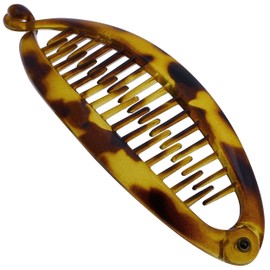 Camila Paris CP1272 4.5 inch French Banana Clip Hair Comb Classic Girls Updo Flexible Ponytail Holder Interlocking Banana Combs, Fashion Durable Styling Hair Accessories for Women, Made in France