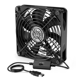 ELUTENG USB Fan, 5.5 inches (14 cm), Silent, USB Fan, Powerful Cooling Fan, Mini 3 Levels of Air Flow Adjustment, PC Fan, Cooling Cooler, Thin, Blower, Long Life, 5V, 5.5 inches (140 mm), 1,500 RPM, Cooling for Computers, Laptops, Routers, Aquariums and More