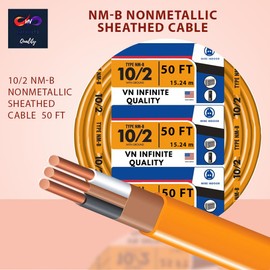 VN Infinite quality Solid Indoor 10/2 W/G NMB Cable Non-Mettallic Residential Indoor Wire 50 ft Coil