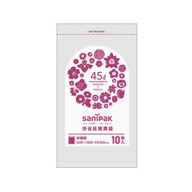 Nippon Sanipak CT4C Trash Bags, Polybags, Nocoo, Shibuya Ward, Recommended Miscellaneous Colors, Translucent, Compact Type, Floral Pattern, 10.9 gal (45 L), 10P, 25.6 x 31.5 inches (65 x 80 cm)