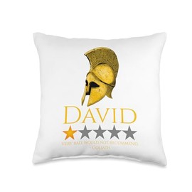 Old Testament David & Goliath Memes David and Goliath-Biblical Mythology-Old Testament Meme Throw Pillow, 16x16, Multicolor