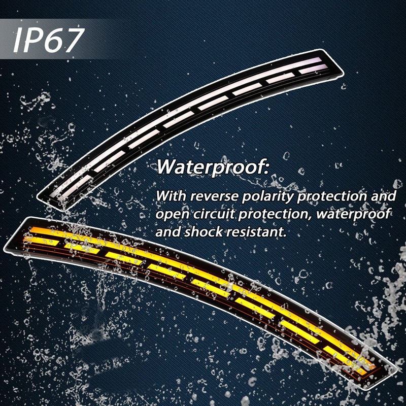 GEEGEETOP Smoked Lens LED Side Marker Bumper Light DRL Assembly