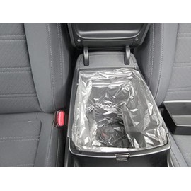 PlasticMill Car Trash Bags - Disposable Car Garbage Bags w/Adhesives to Stick Inside Center Console - Leakproof, Stowaway Trash Bags for Car, 3-Gallon Capacity (30-Count)