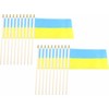 20 Pack Ukraine Flags Ukrainian Stick Flag Small Mini Handheld
