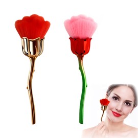 DHWEKU Pack of 2 Nail Art Dust Brushes for Manicure Rose Head Brush, Nail Art Dust Remover Brush, Makeup Brush Soft, Accessories Nail Tools