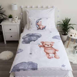 APTEX Baby Bed Linen with Teddy in the Moon 100 x 135 cm 100% Cotton