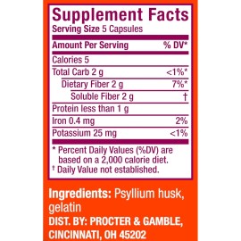 Metamucil Fiber 3-in-1 Psyllium Daily Fiber Supplement 300 Capsules Exp 06/2027