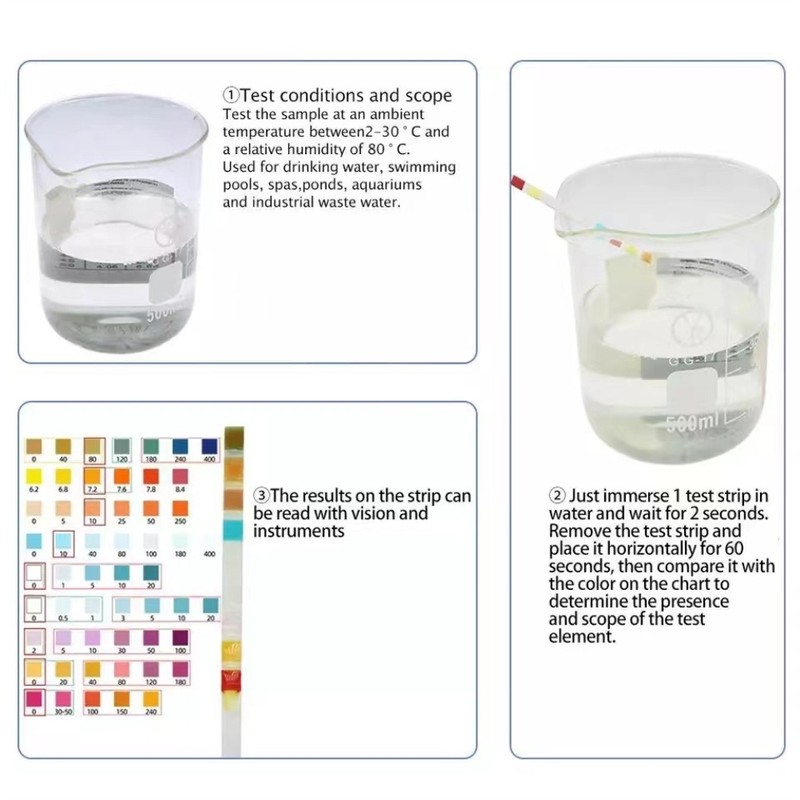 9 in 1 Portable Pool Water Test Strips 50 Domestic