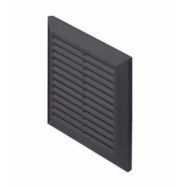 Black Air Vent Grille with Fly Screen and Fitting Frame 170mm x 170mm Grid Ducting Cover T40CZ