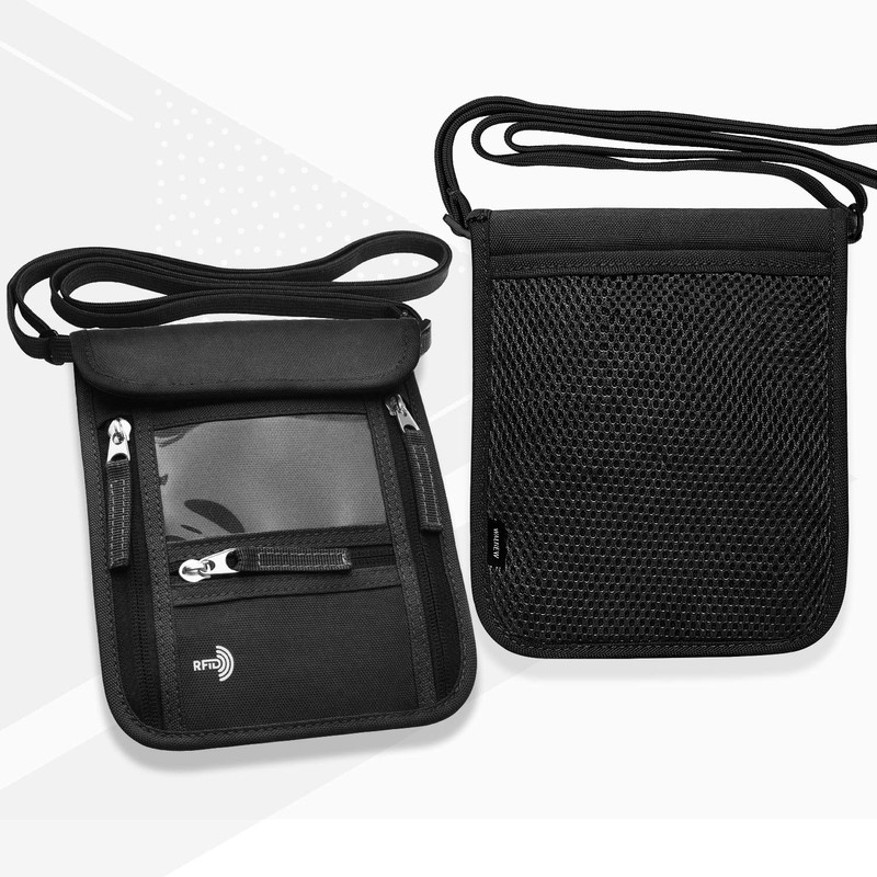 WALNEW Passport Holder Neck Pouch Travel Wallet for Women and