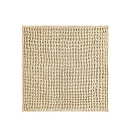 Decomira Badematte rutschfest | Als Badteppich Set kombinierbar | Badezimmer-Teppich Bad-Vorleger waschbar aus Chenille | Duschvorleger für Dusche, Badewannen, WC Vorleger | Beige - 45x45 cm