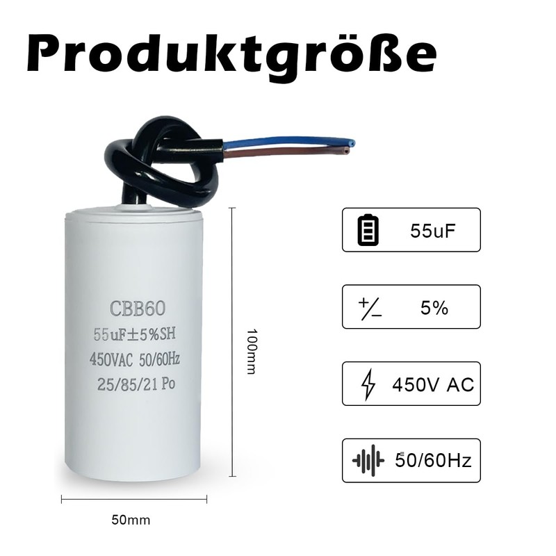 ANGEEK CBB60 450V 55uf 50/60HZ Capacitors, Capacitors, Suppression Capacitors, Engine