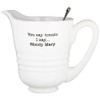 Mud Pie 4551021 80 oz Ceramic Bloody Mary Pitcher Set,