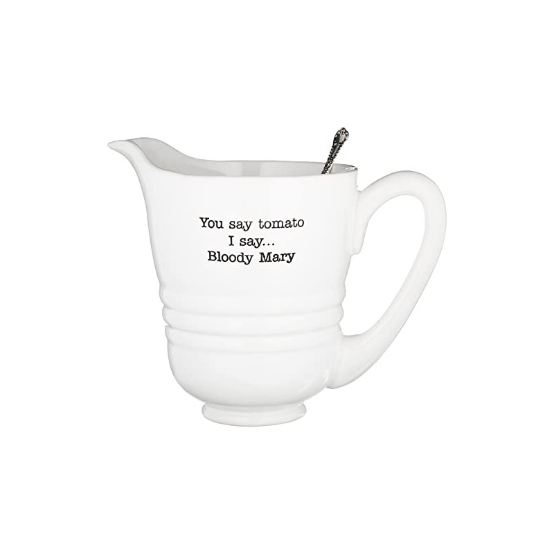 Mud Pie 4551021 80 oz Ceramic Bloody Mary Pitcher Set,